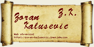 Zoran Kalušević vizit kartica